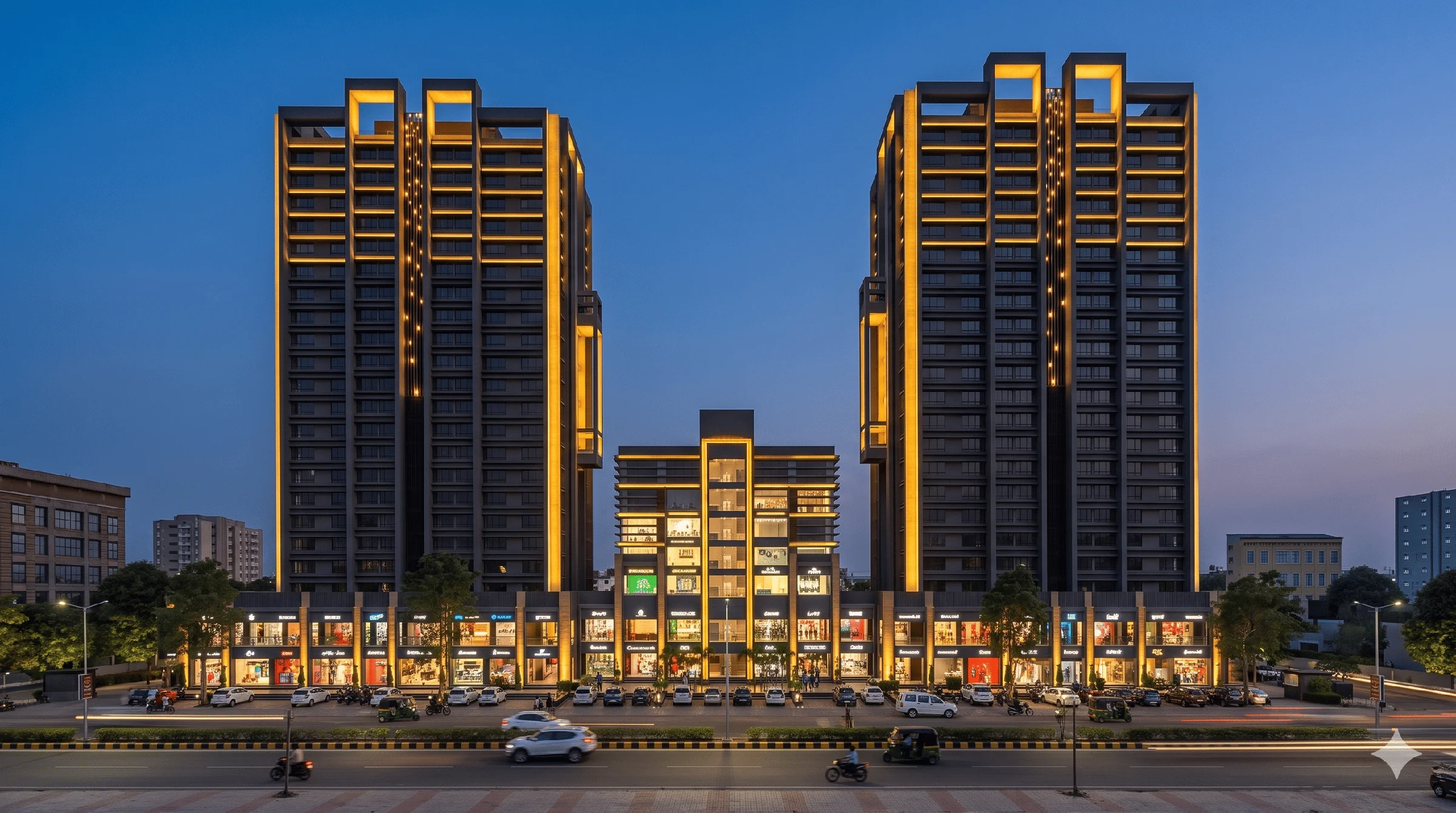 Exterior photograph of commercial property