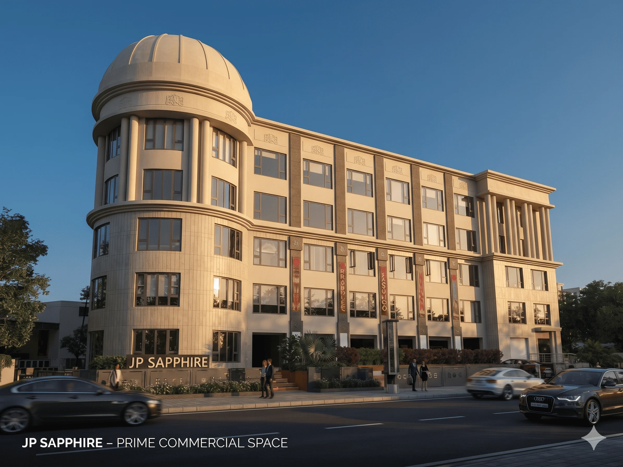 Exterior photograph of commercial property